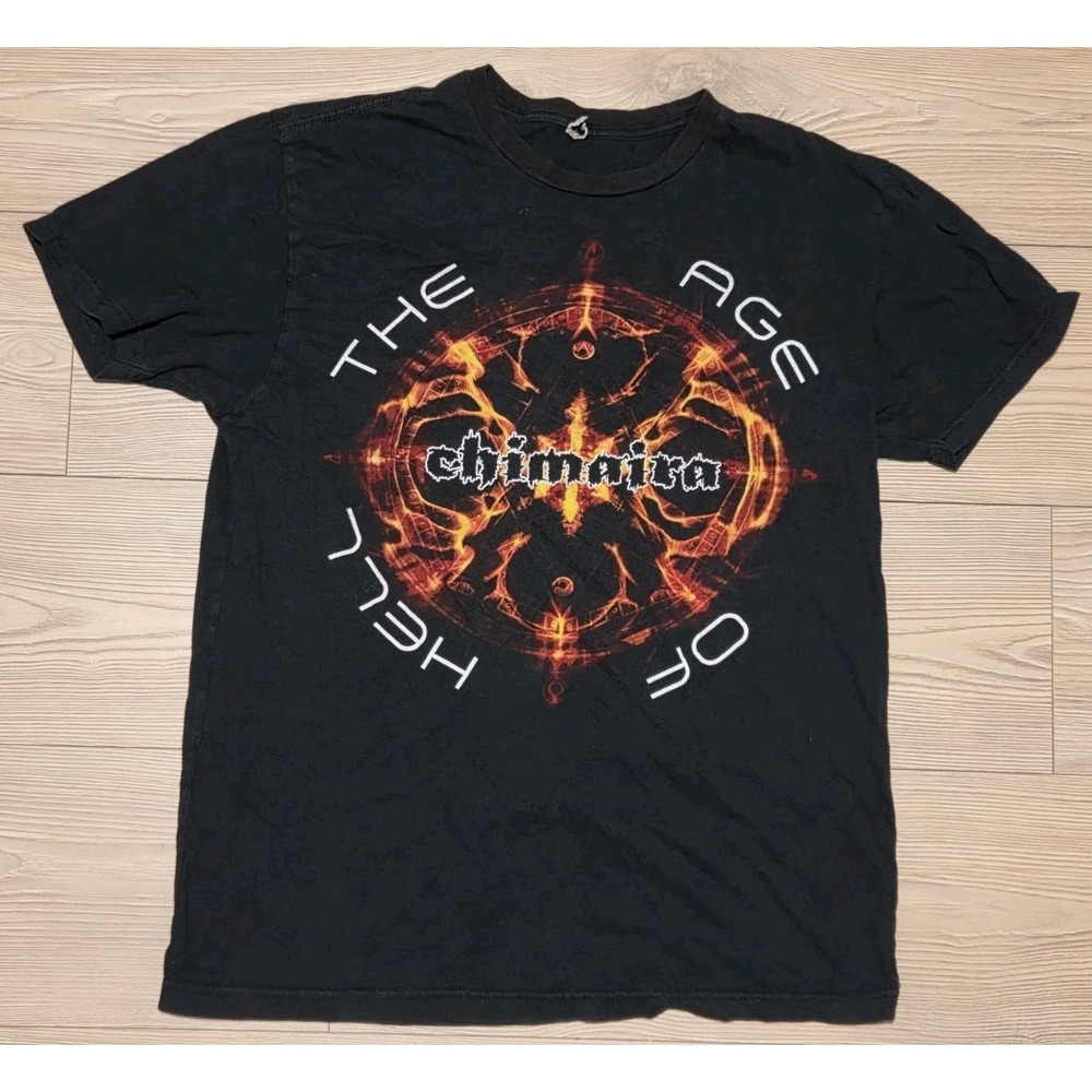 Chimaira Shirt The Age Of Hell Mens Small Rare *Flaw* Metal Band